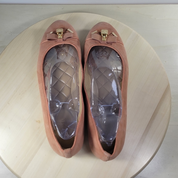 Michael Kors Bow Suede Round Toe Ballet Flats Coral Peachy Women's Size 10 - Picture 5 of 13